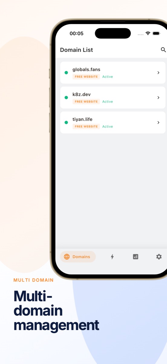 CF Dash multi-domain overview with status indicators