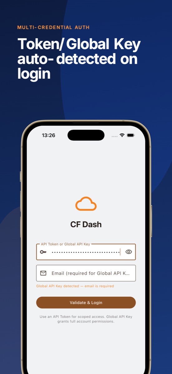 CF Dash multi-account sign-in with biometric unlock